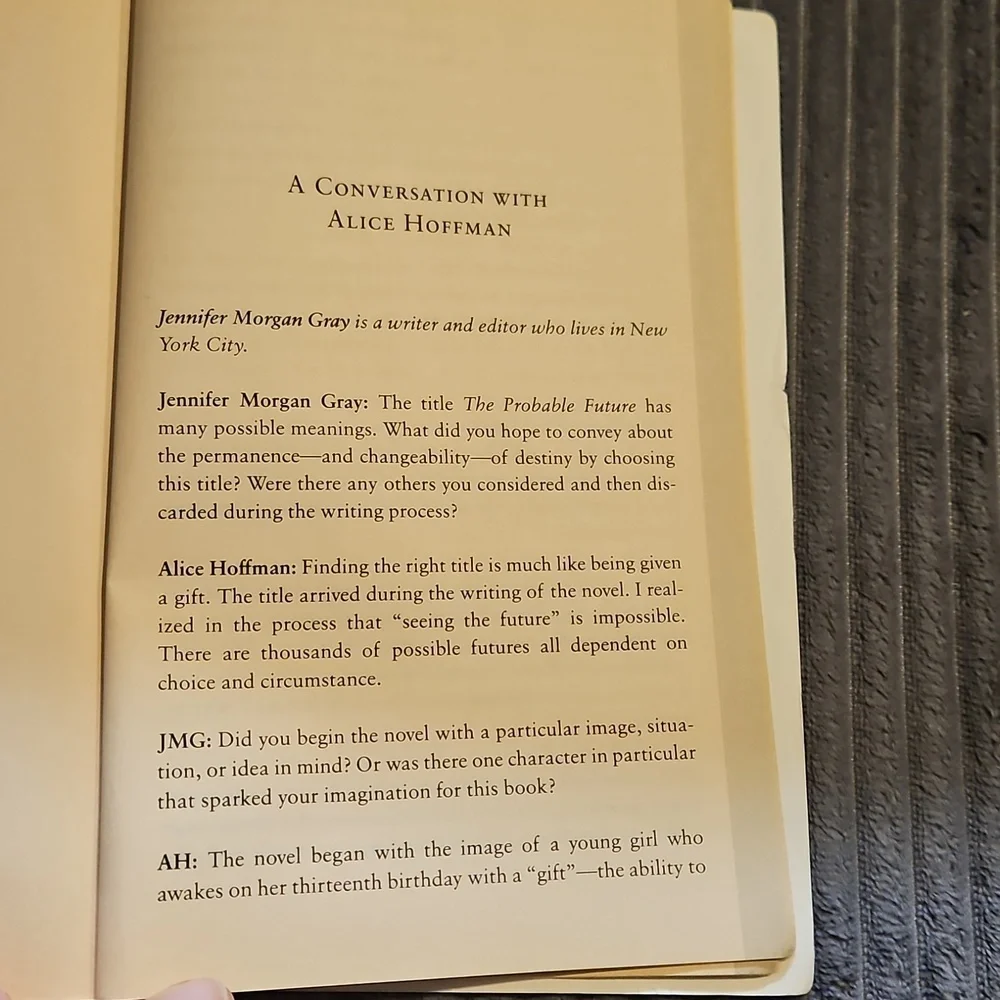 Alice Hoffman The Probable Future Paperback Novel Ballantine Readers 322 Pages